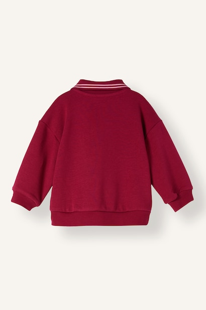 Polo Yaka Cepli Kalın Sweatshirt Hırka Kız Bebek