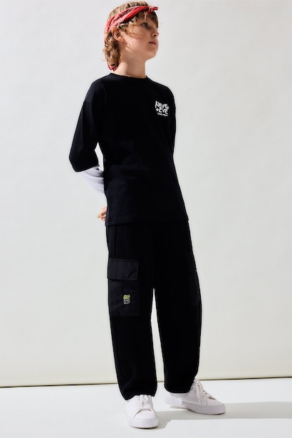 %100 Pamuk Barrel Fit Pantolon Erkek Çocuk