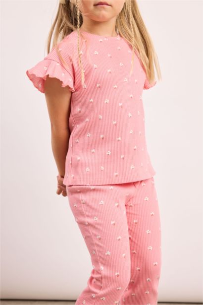 2 piece Regular Fit Crew Neck Floral Set