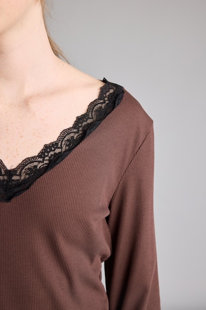Dantel Detaylı 2'li Ribana Pijama Takımı
