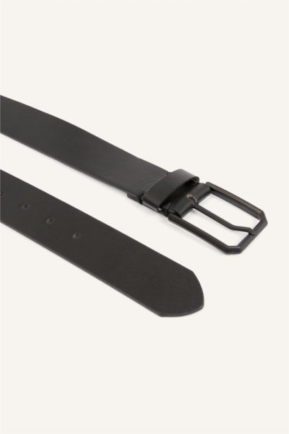 Man Rectangle Clasp Faux Leather