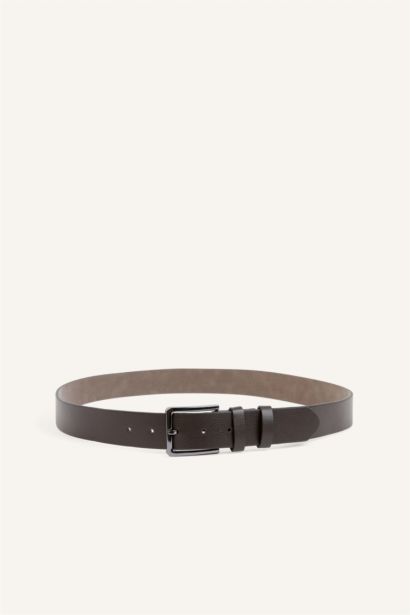 Man Rectangle Clasp Faux Leather