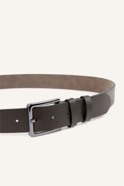Man Rectangle Clasp Faux Leather