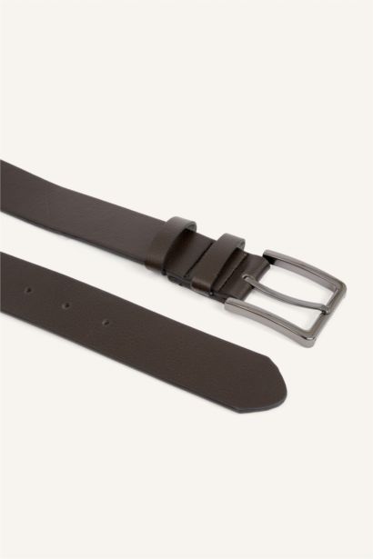 Man Rectangle Clasp Faux Leather