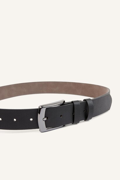 Man Rectangle Clasp Faux Leather