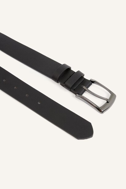 Man Rectangle Clasp Faux Leather