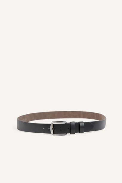 Man Rectangle Clasp Faux Leather