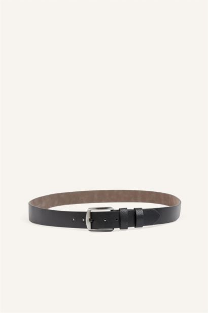 Man Rectangle Clasp Faux Leather