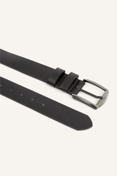 Man Rectangle Clasp Faux Leather