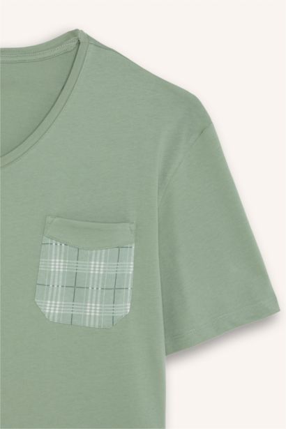 %100 Pamuk New Regular Fit Şort Tişört 2'li Şortlu Pijama Takımı