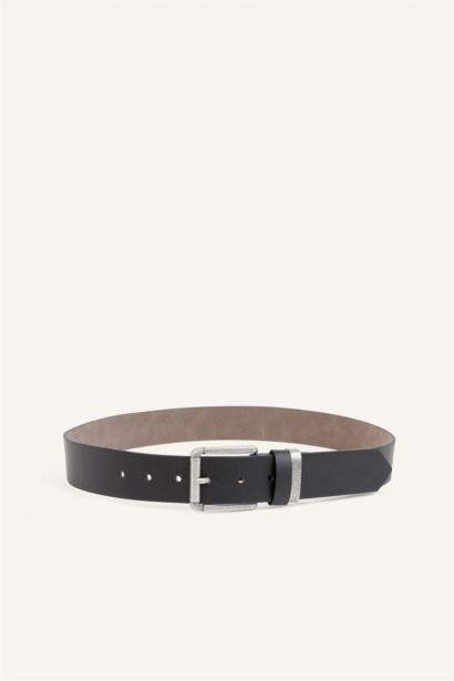 Man Rectangle Clasp Faux Leather
