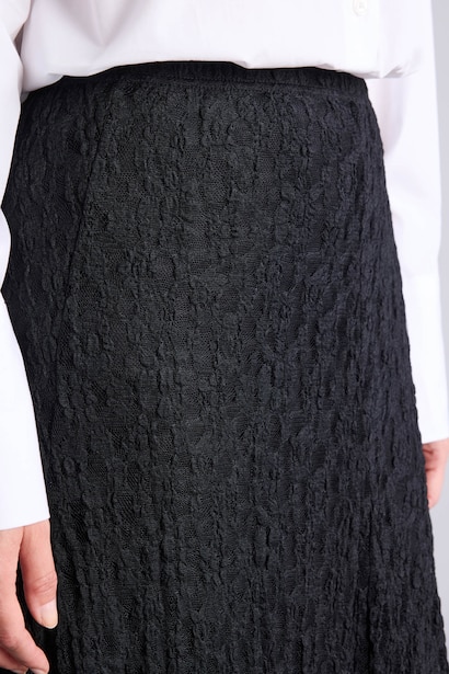 A-Line Midi Lace Detail Skirt