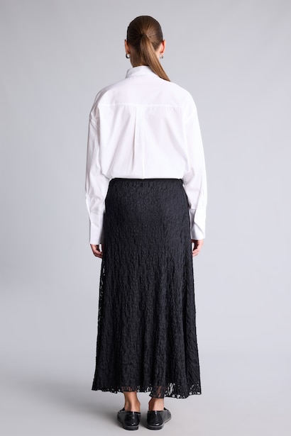 A-Line Midi Lace Detail Skirt