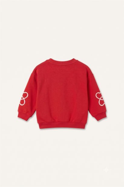 Bisiklet Yaka Baskılı Sweatshirt Kız Bebek