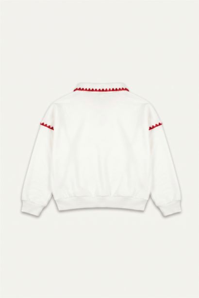 Polo Yaka Baskılı Sweatshirt Kız Bebek