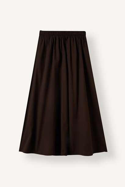 A Cut Poplin Maxi Skirt
