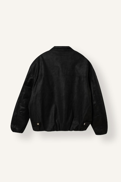 Oversize Polo Collar Zip-Up Jacket