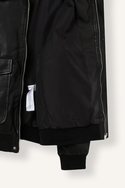 Zipper Faux Leather Jacket