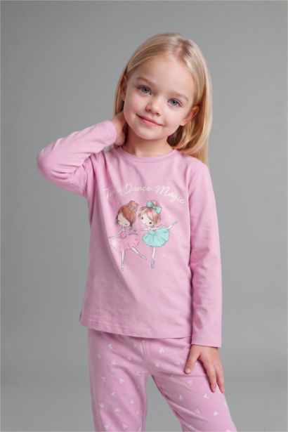 Baskılı 2'li Pijama Takımı Kız Bebek