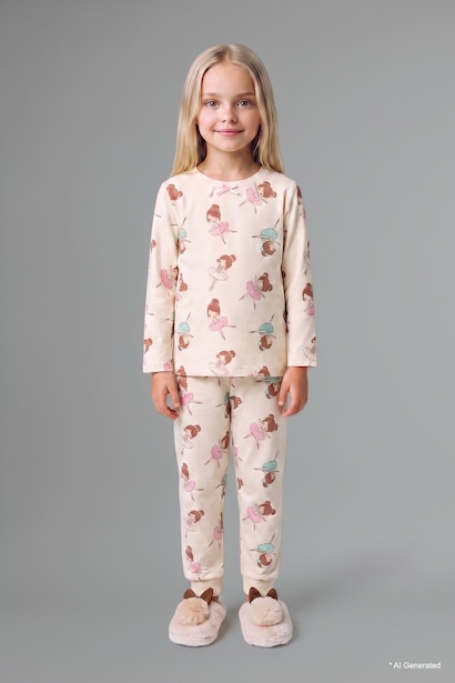 Baby Girl Patterned 2 Piece Pyjama Set