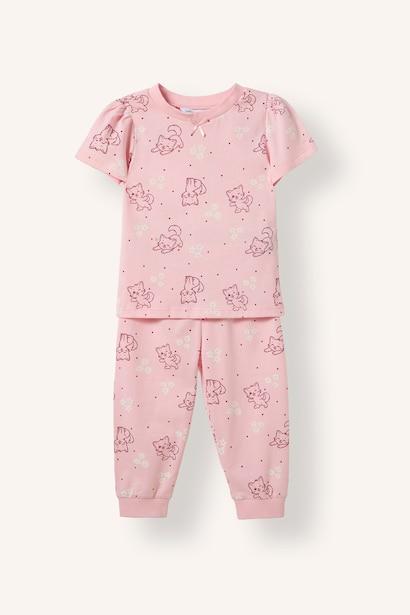 Baby Girl Patterned 2 Piece Pyjama Set