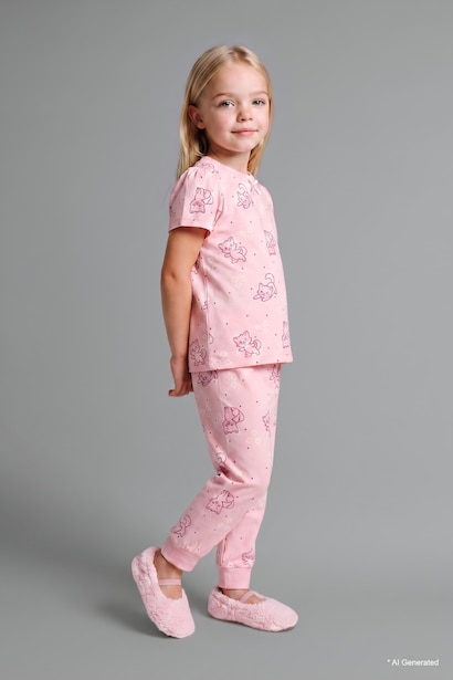 Baby Girl Patterned 2 Piece Pyjama Set