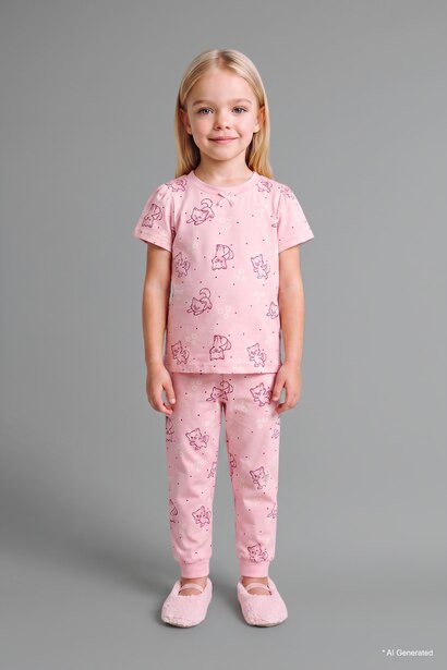 Baby Girl Patterned 2 Piece Pyjama Set