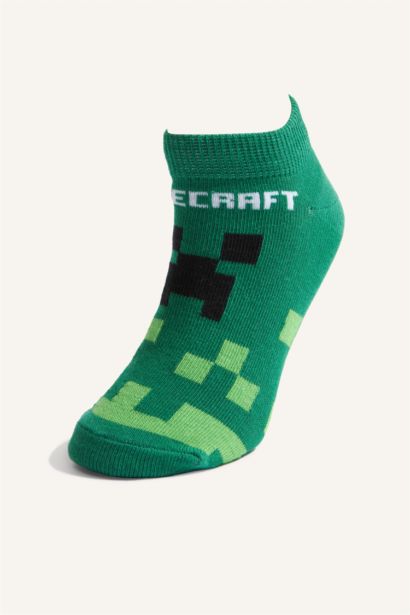 Minecraft 3'lü Pamuklu Patik Çorap Erkek Çocuk