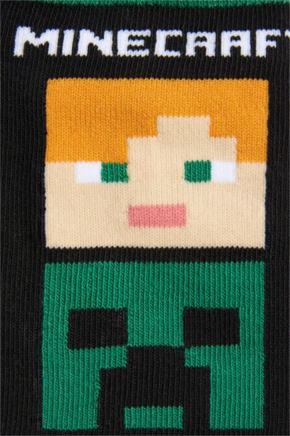 Minecraft 3'lü Pamuklu Patik Çorap Erkek Çocuk