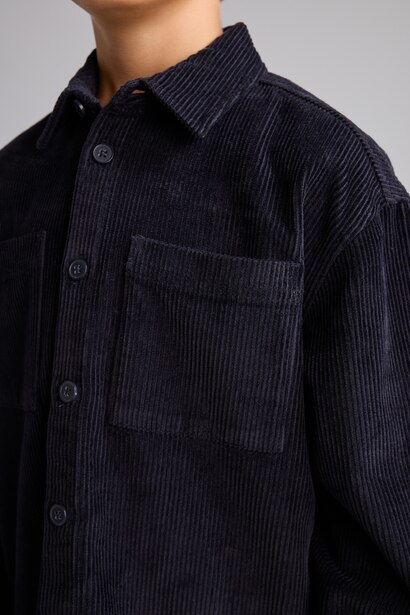 Oversize Fitilli Kadife Gömlek Erkek Çocuk