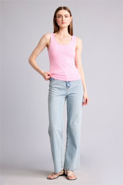 Slim Fit Basic Round Collar Sleeveless Tank Top