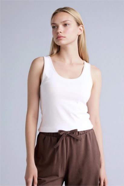 Slım Fıt Basıc Düz Yuvarlak Yaka Atlet