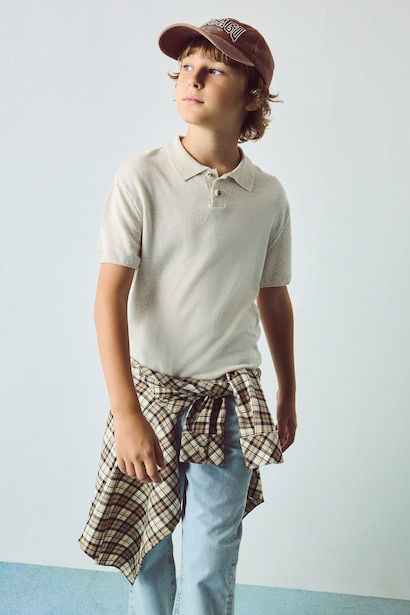 Boy Regular Fit Polo Collar Pullover