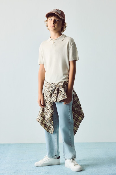 Boy Regular Fit Polo Collar Pullover