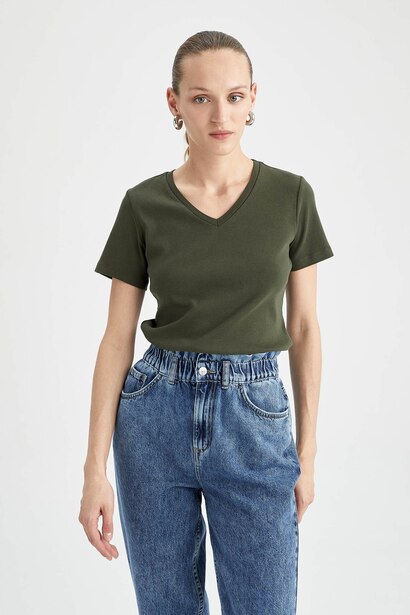 Slim Fit Ribana Short Sleeve T-Shirt