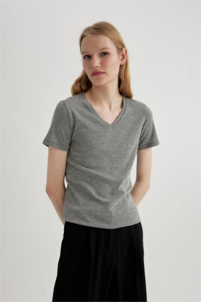 T-shirt à manches courtes Ctelé Coupe slim raccourcie