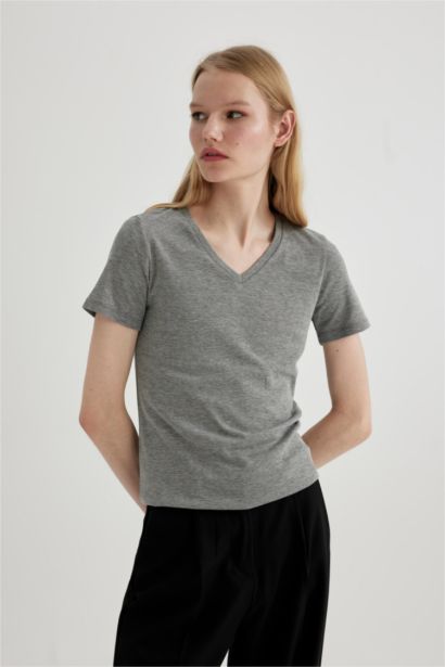 T-shirt à manches courtes Ctelé Coupe slim raccourcie
