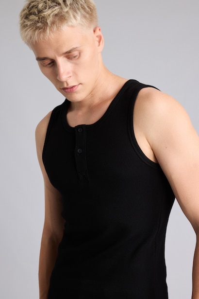 Regular Fit Henley Yaka Basic Atlet