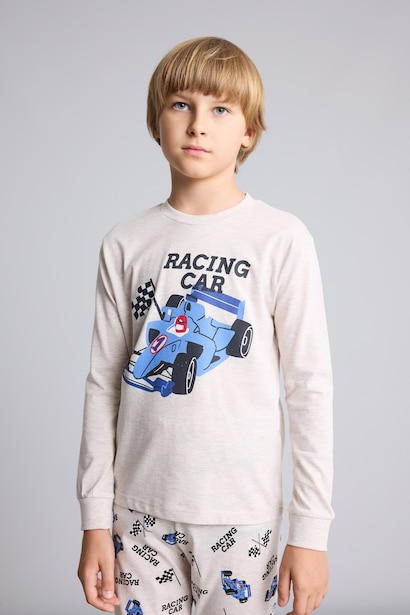 Long Sleeve Printed Pyjama Top