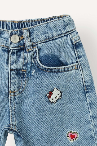 Baby Girl Hello Kitty Barrel Fit Wide Leg Jeans