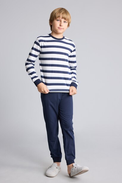 Boy Striped Top Pants 2 Piece Pyjama Set
