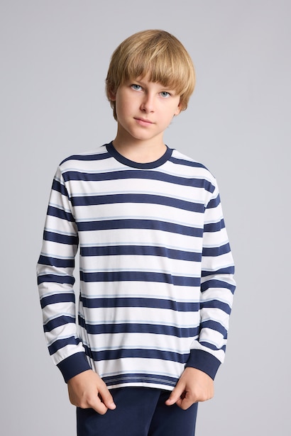 Boy Striped Top Pants 2 Piece Pyjama Set
