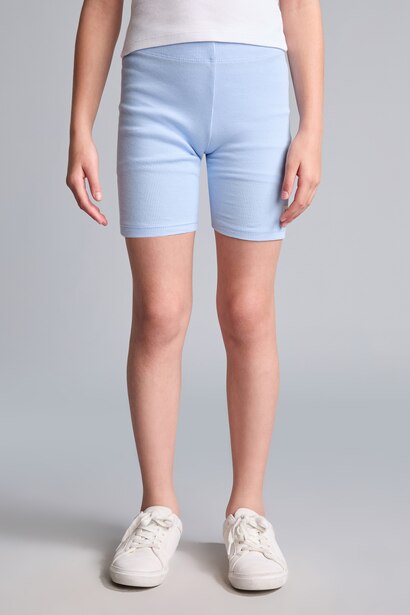 Girl Light Blue Biker Short Leggings