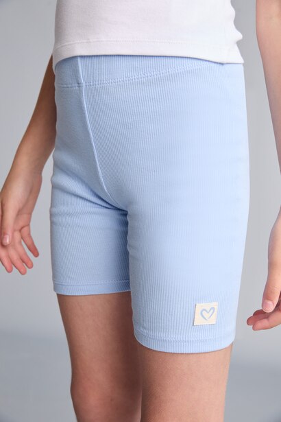 Girl Light Blue Biker Short Leggings