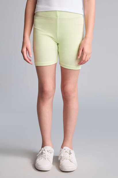 Girl Green Biker Short Leggings