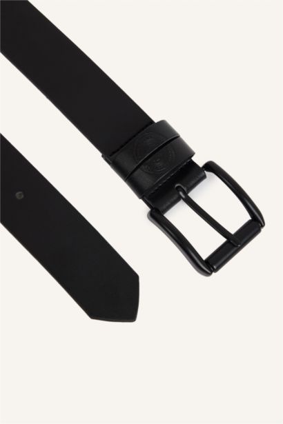 Man Rectangle Clasp Faux Leather