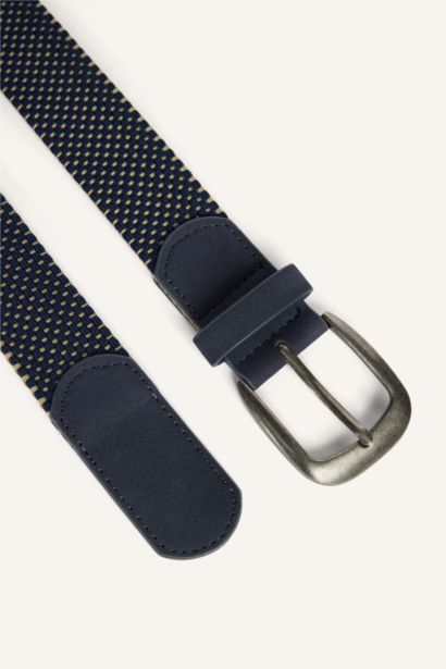 Boy Rectangular Buckle Faux Leather Casual Black Belt