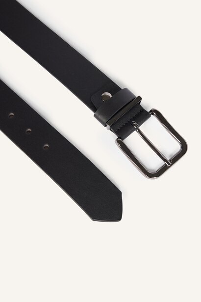 Man Rectangle Clasp Faux Leather