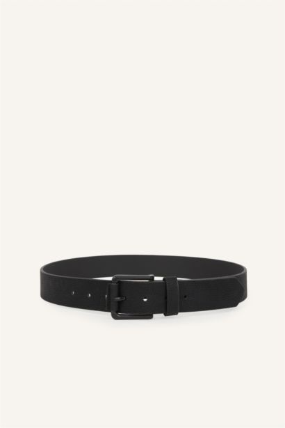 Man Rectangle Clasp Faux Leather