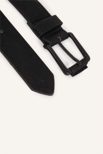 Man Rectangle Clasp Faux Leather